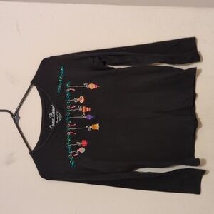 Onque Casuals black Christmas ornaments shirt size medium